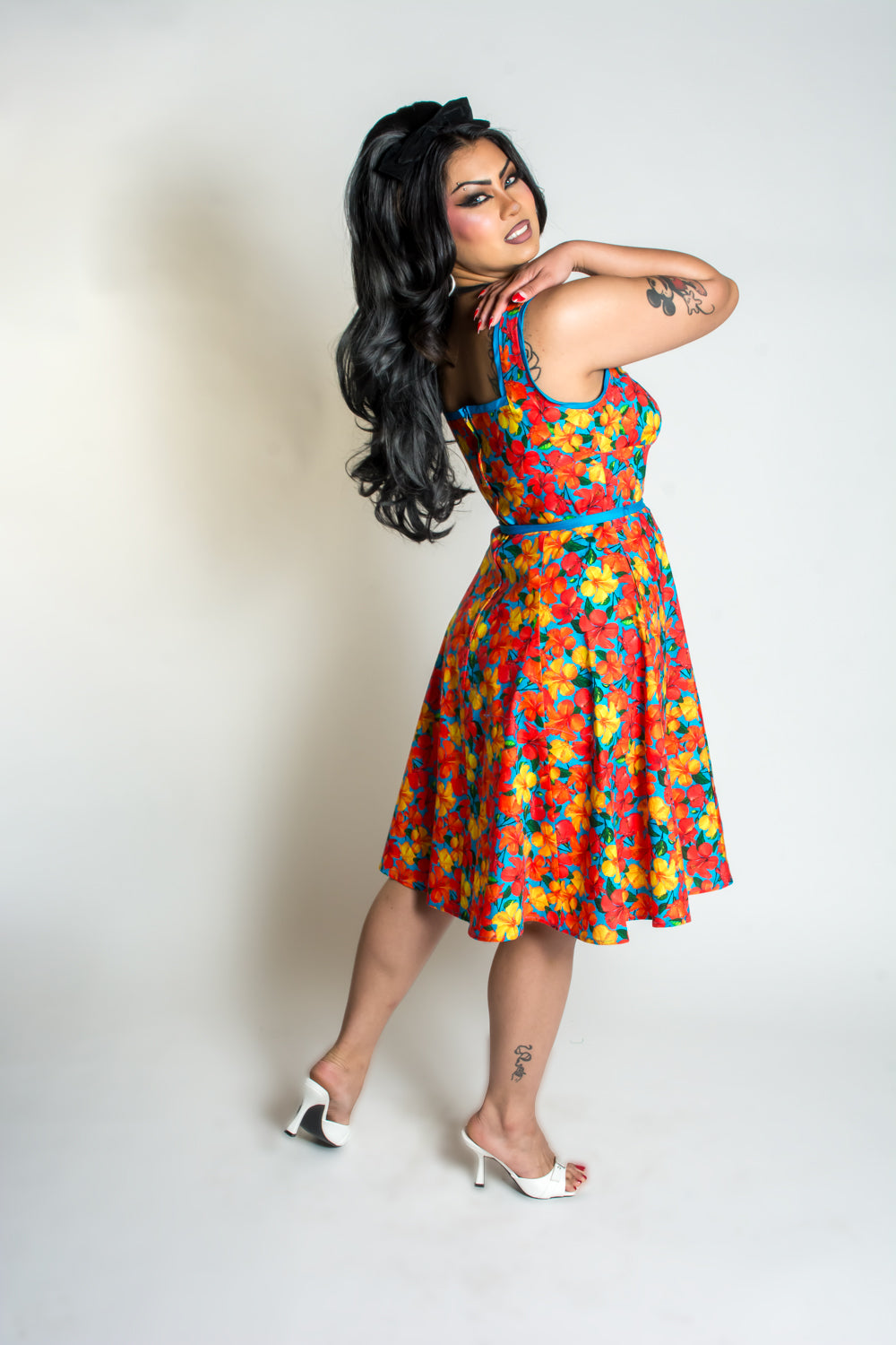 Sadie Dress- Tropical, Orange & Turquoise *sale