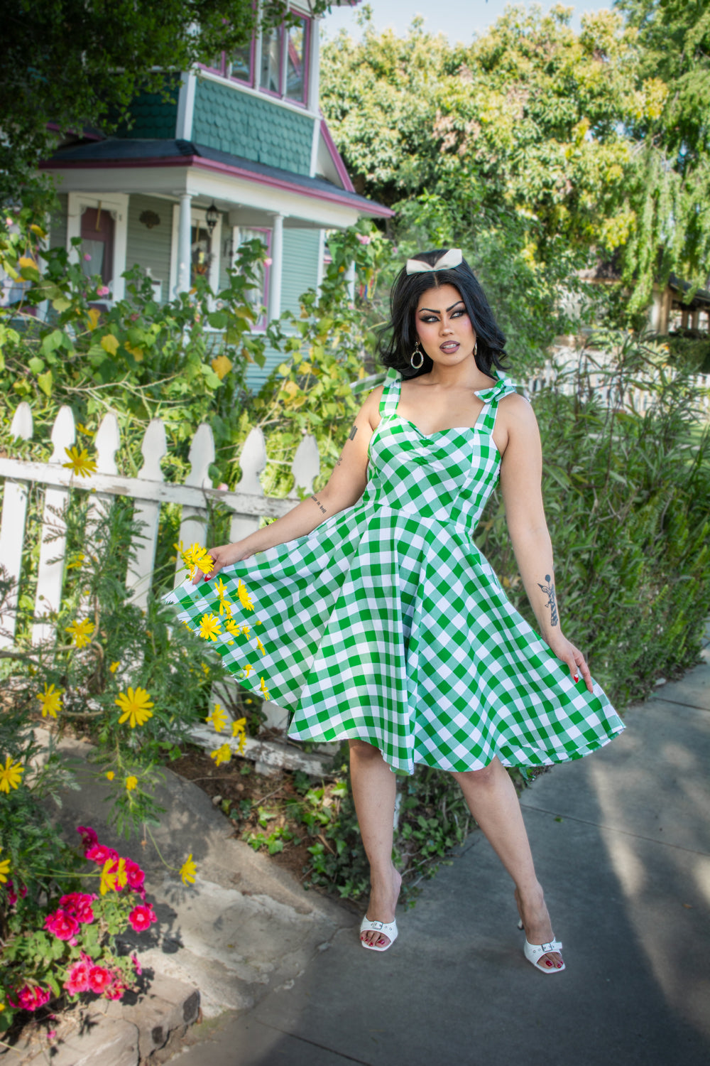 Sarah Swing Dress - Big Gingham, Kelly Green