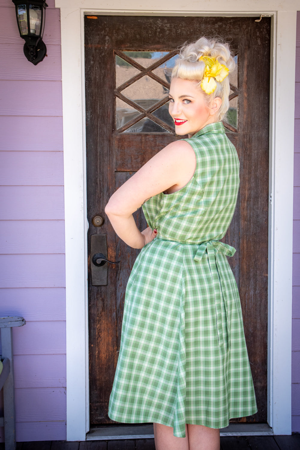 Betty Lou Dress - Green Tonal Plaid