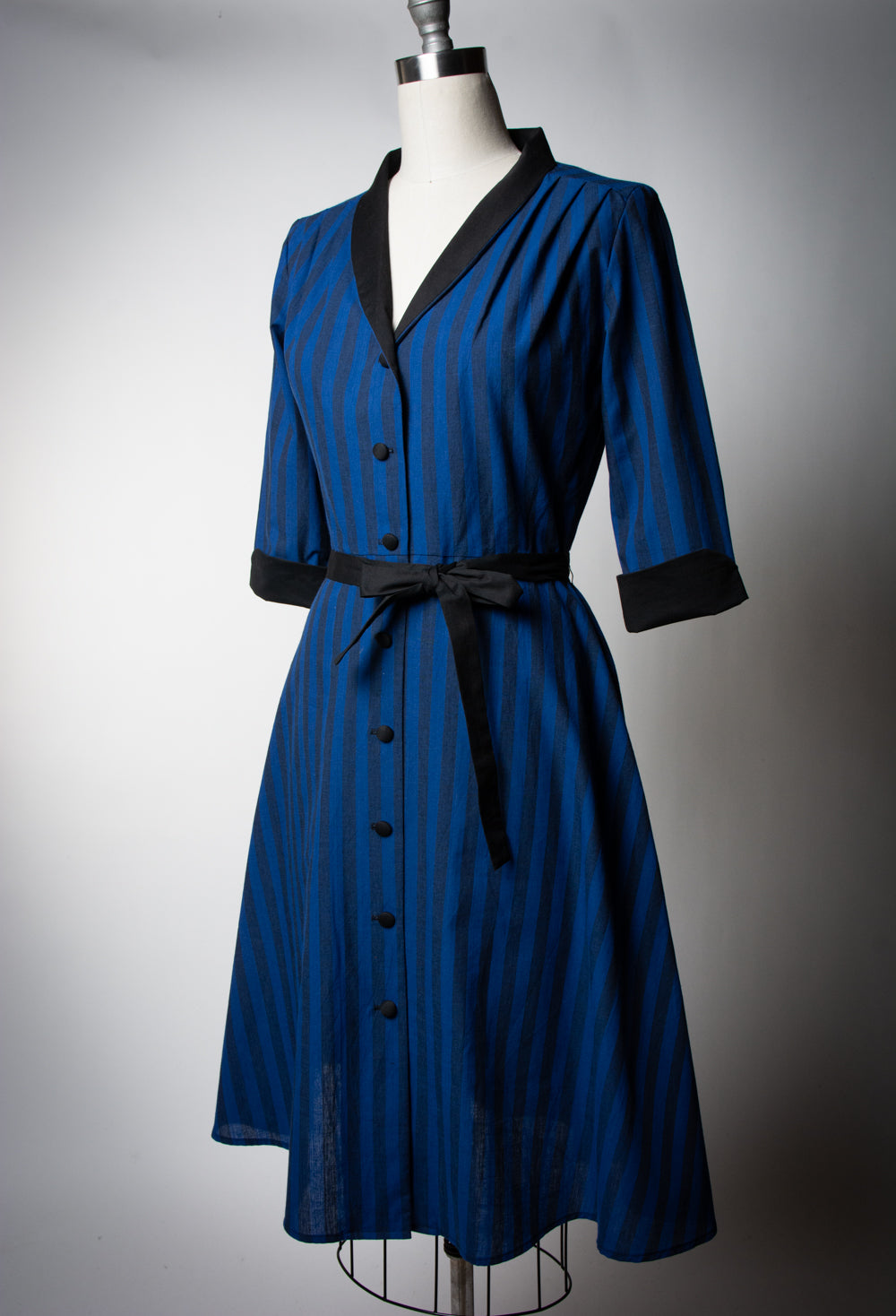 Lucille Dress - Royal Stripe