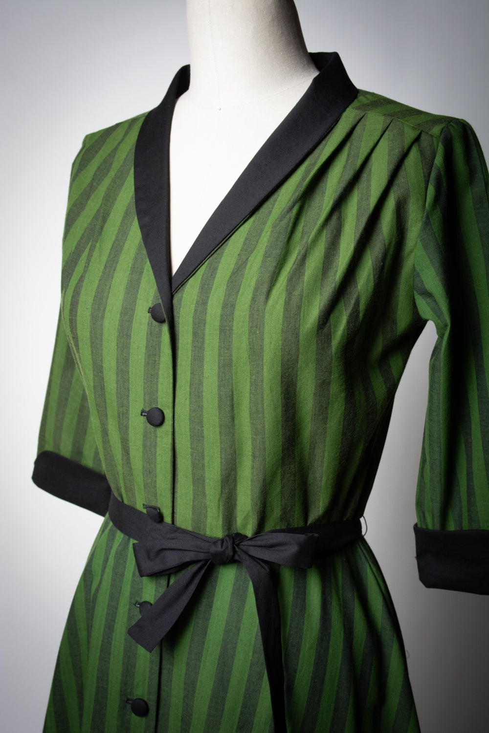 Lucille Dress - Green Stripe