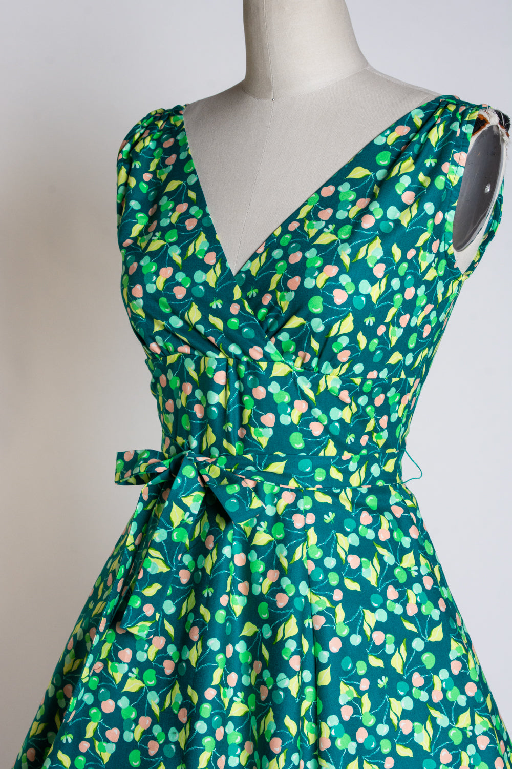 Marie Dress - Green Cherries