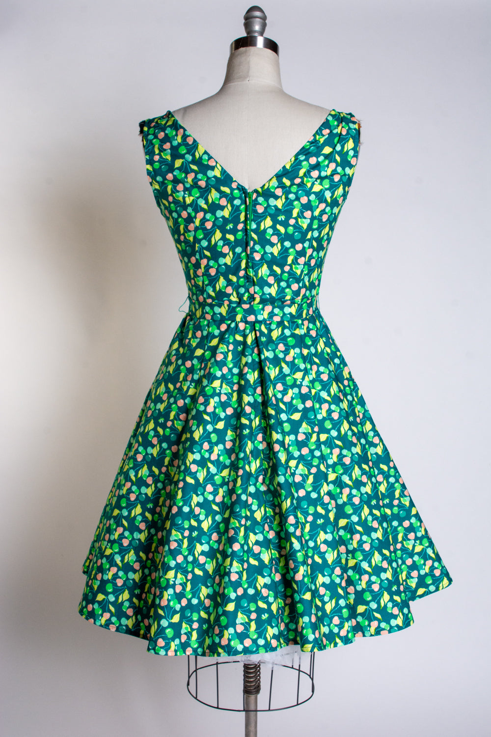 Marie Dress - Green Cherries