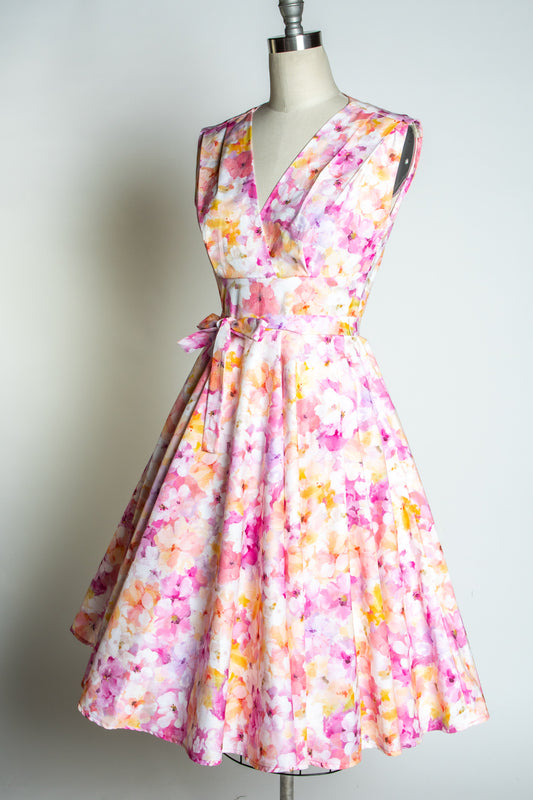 Milan Dress- Monet Floral, Pink *sale