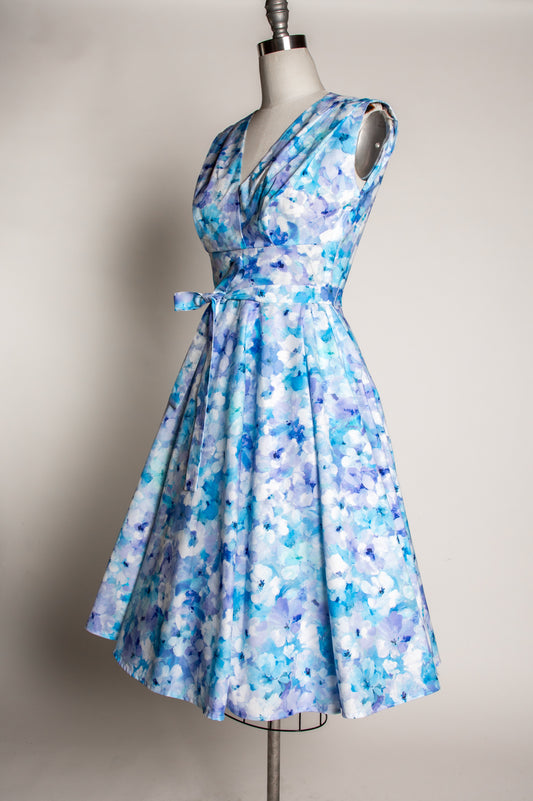 Milan Dress- Monet Floral, Blue *sale