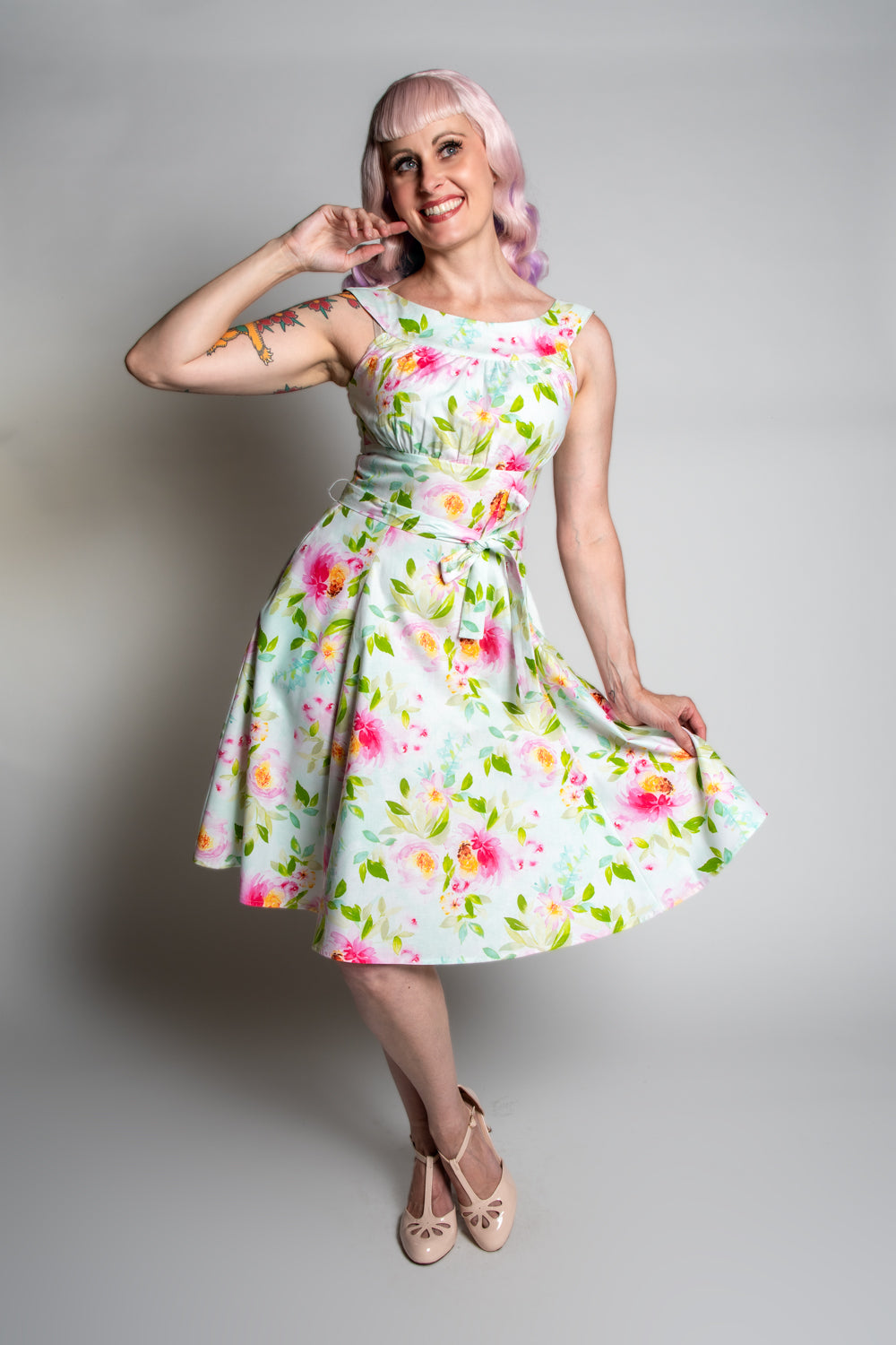 Amanda Dress -Watercolor Floral