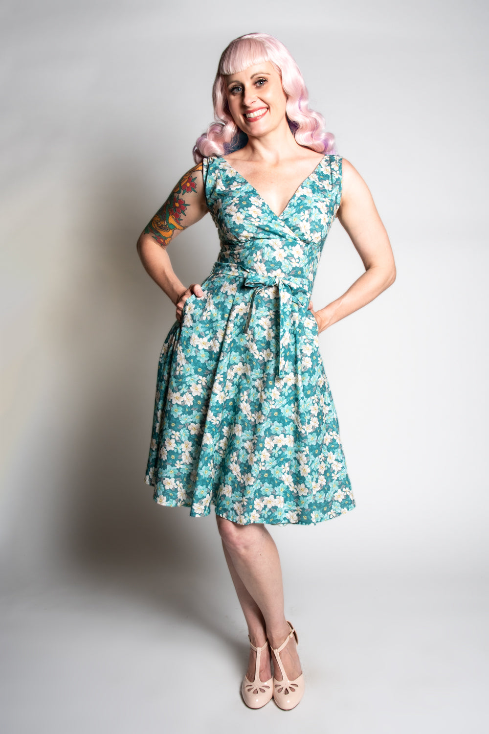 Marie Dress- Tea Time, Teal