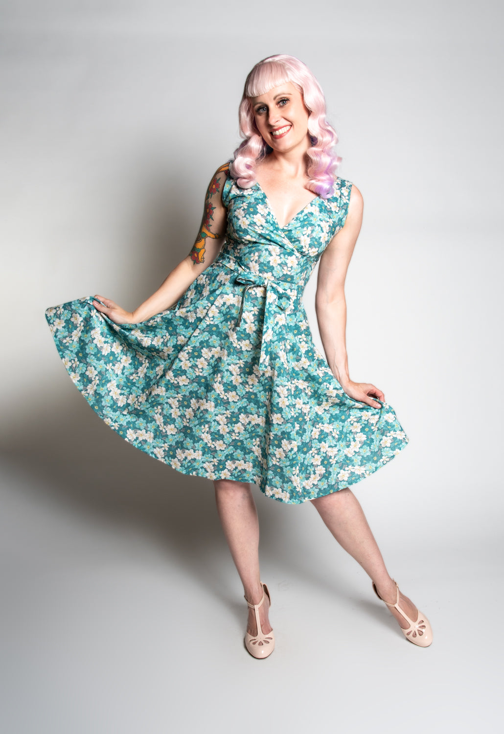 Marie Dress- Tea Time, Teal