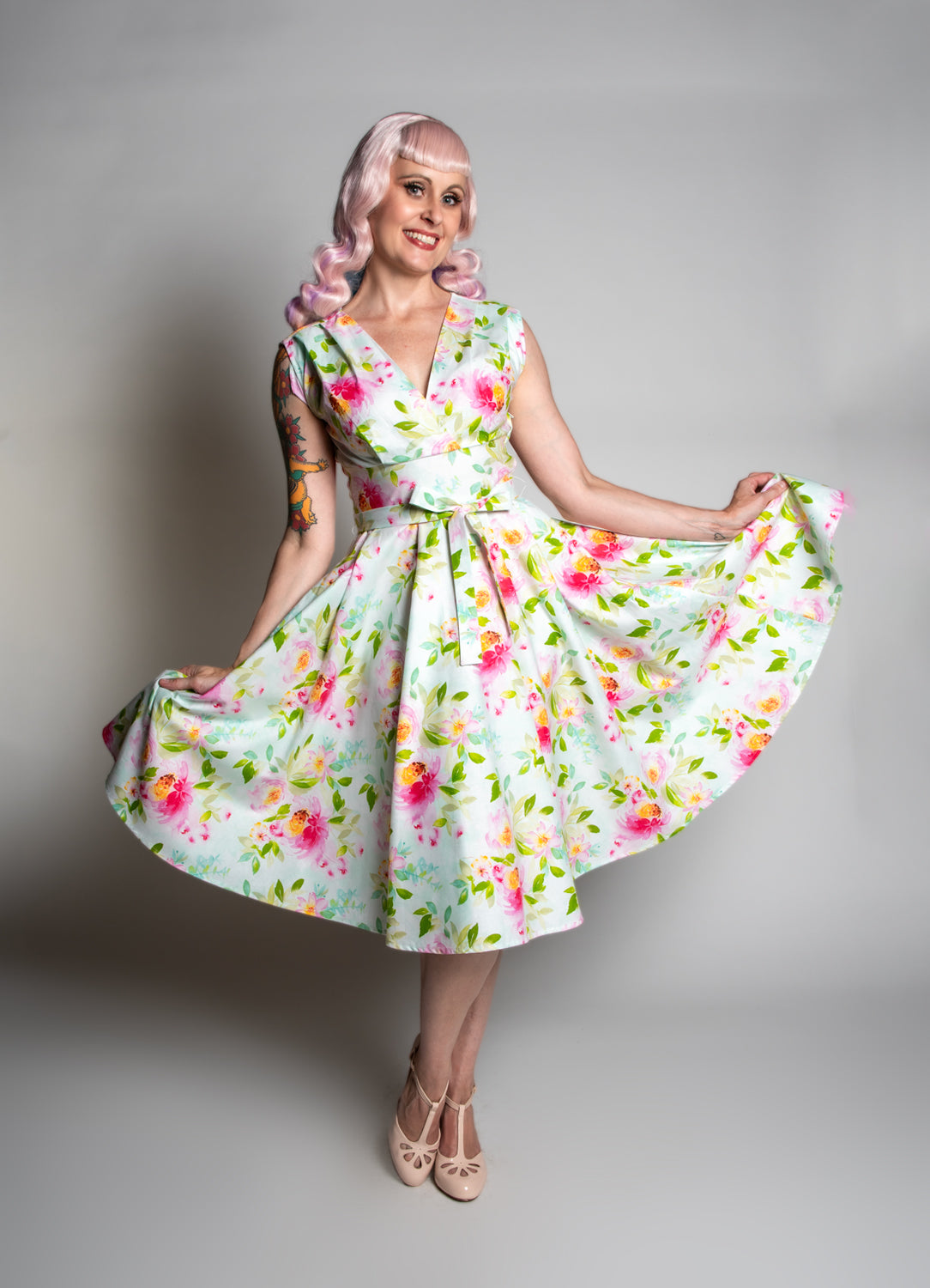 Milan Dress- Watercolor Floral