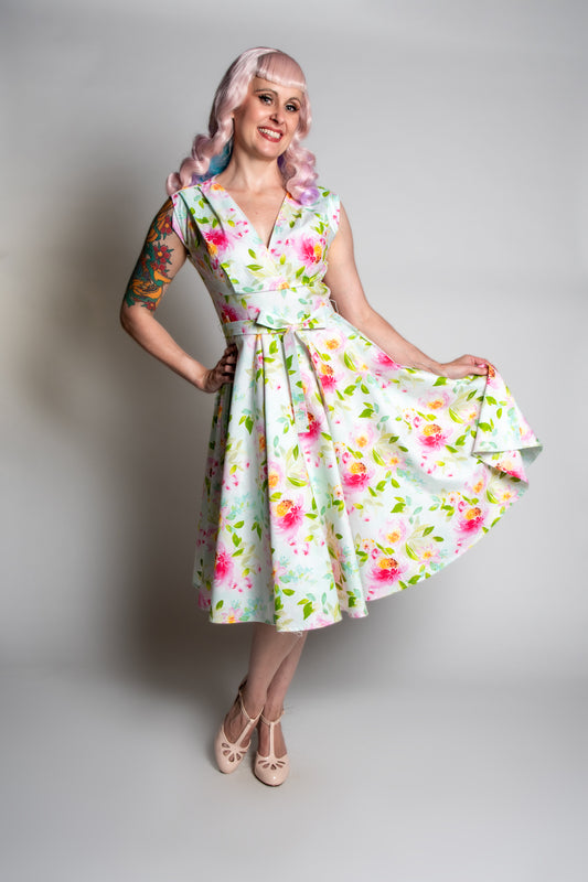 Milan Dress- Watercolor Floral