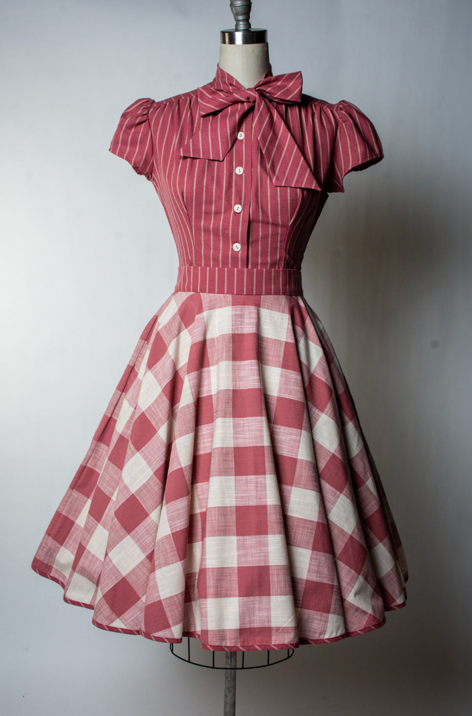 Haute Circle Skirt - Big Gingham, Rose