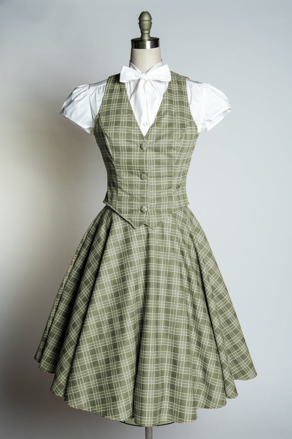 Haute Circle Skirt - Sage Plaid