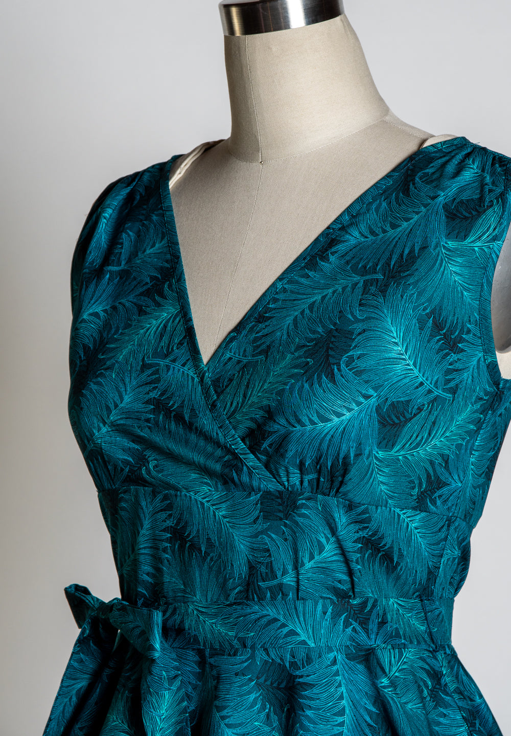 Serena Swing Dress- Teal Ferns