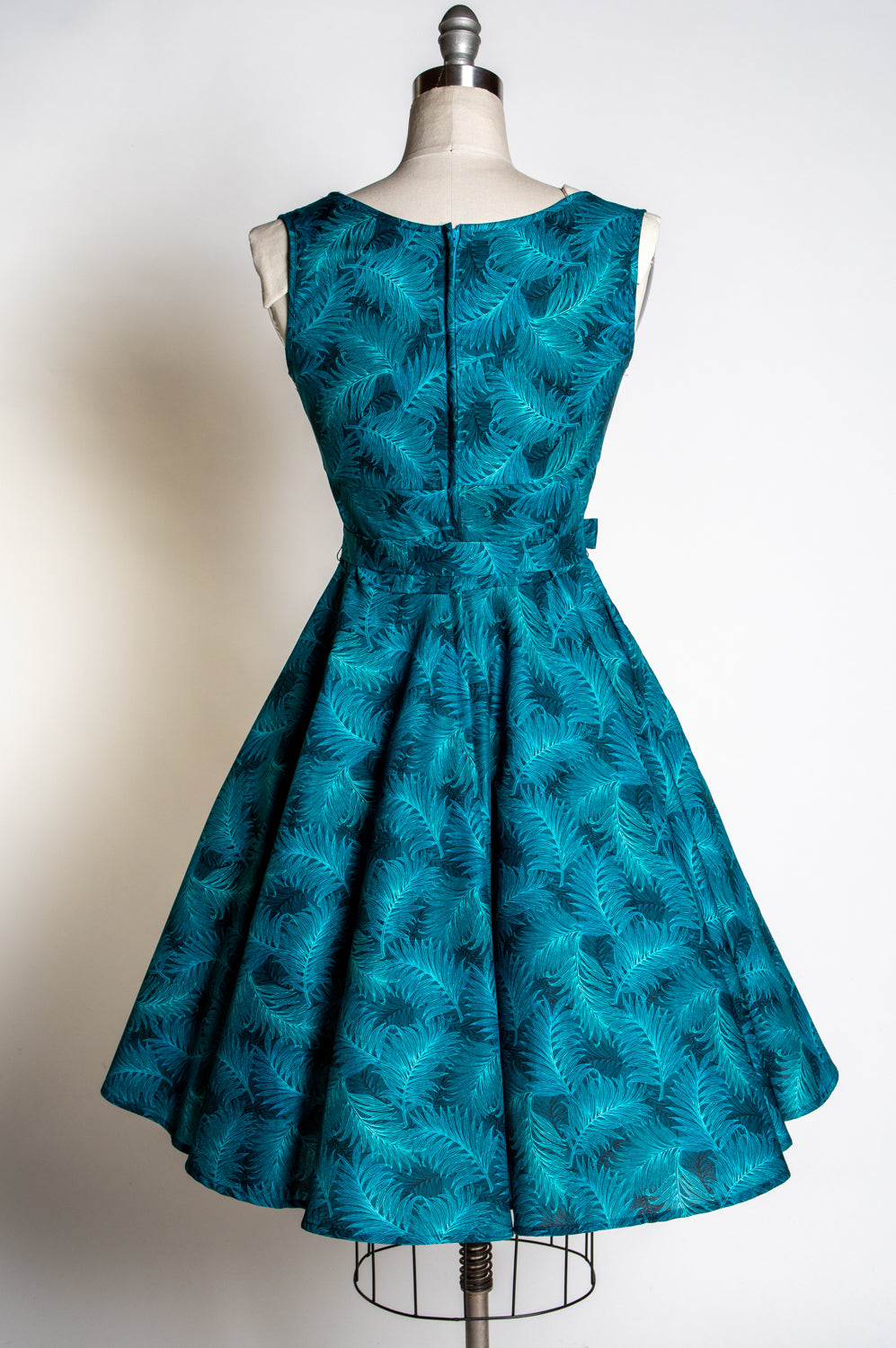 Serena Swing Dress- Teal Ferns