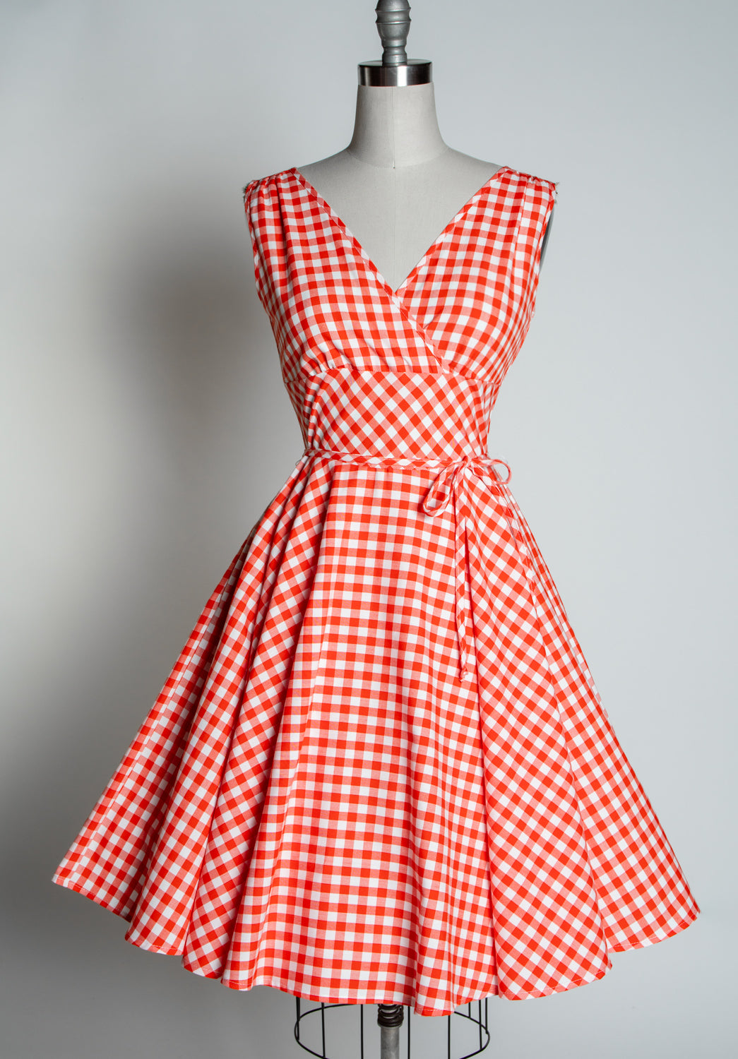 Serena Swing Dress- Tomato Gingham