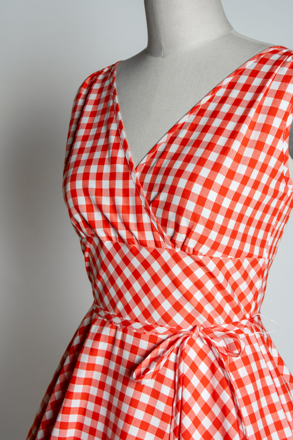 Serena Swing Dress- Tomato Gingham