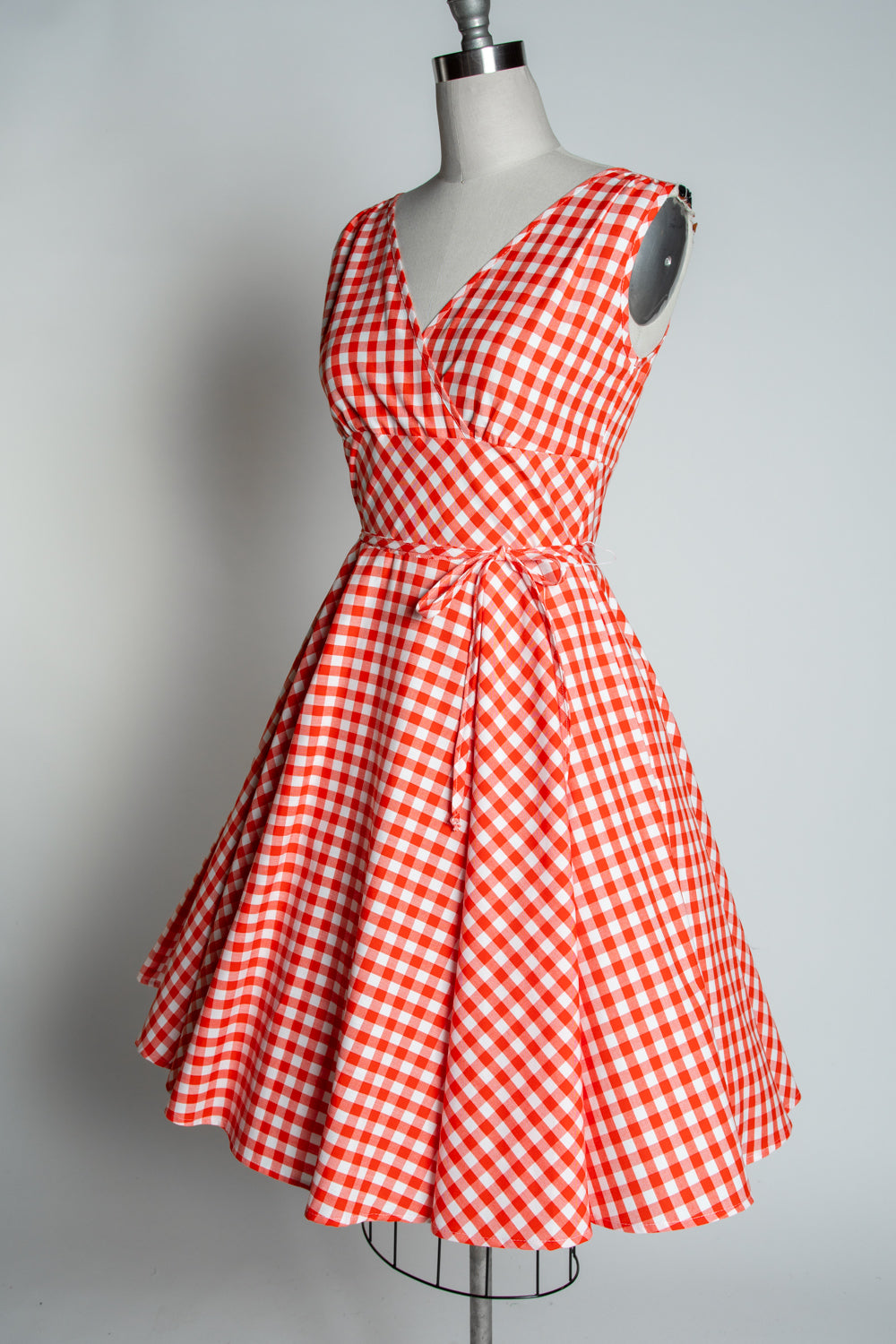 Serena Swing Dress- Tomato Gingham