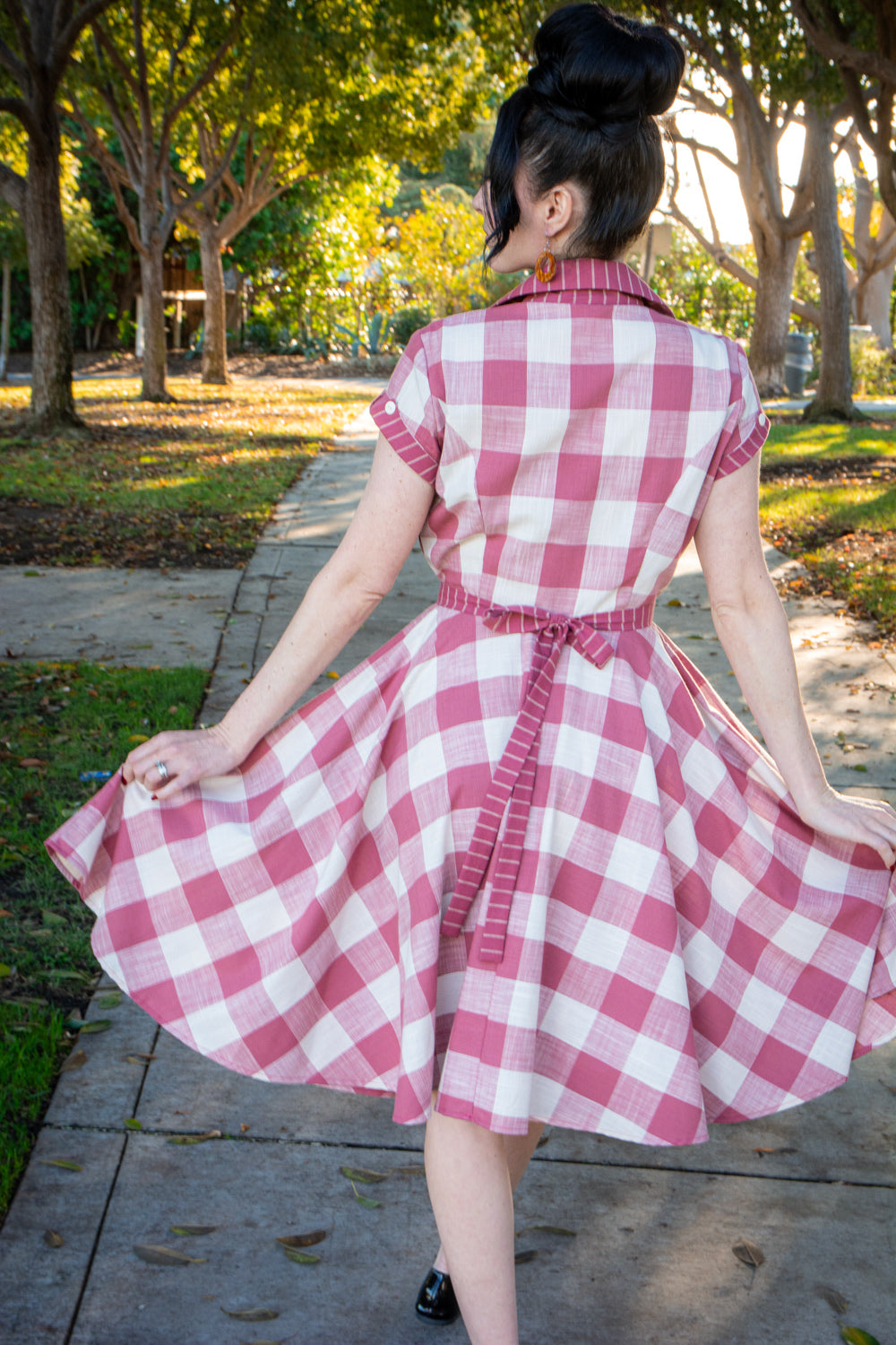 Dinette Dress- Big Gingham, Rose *sale