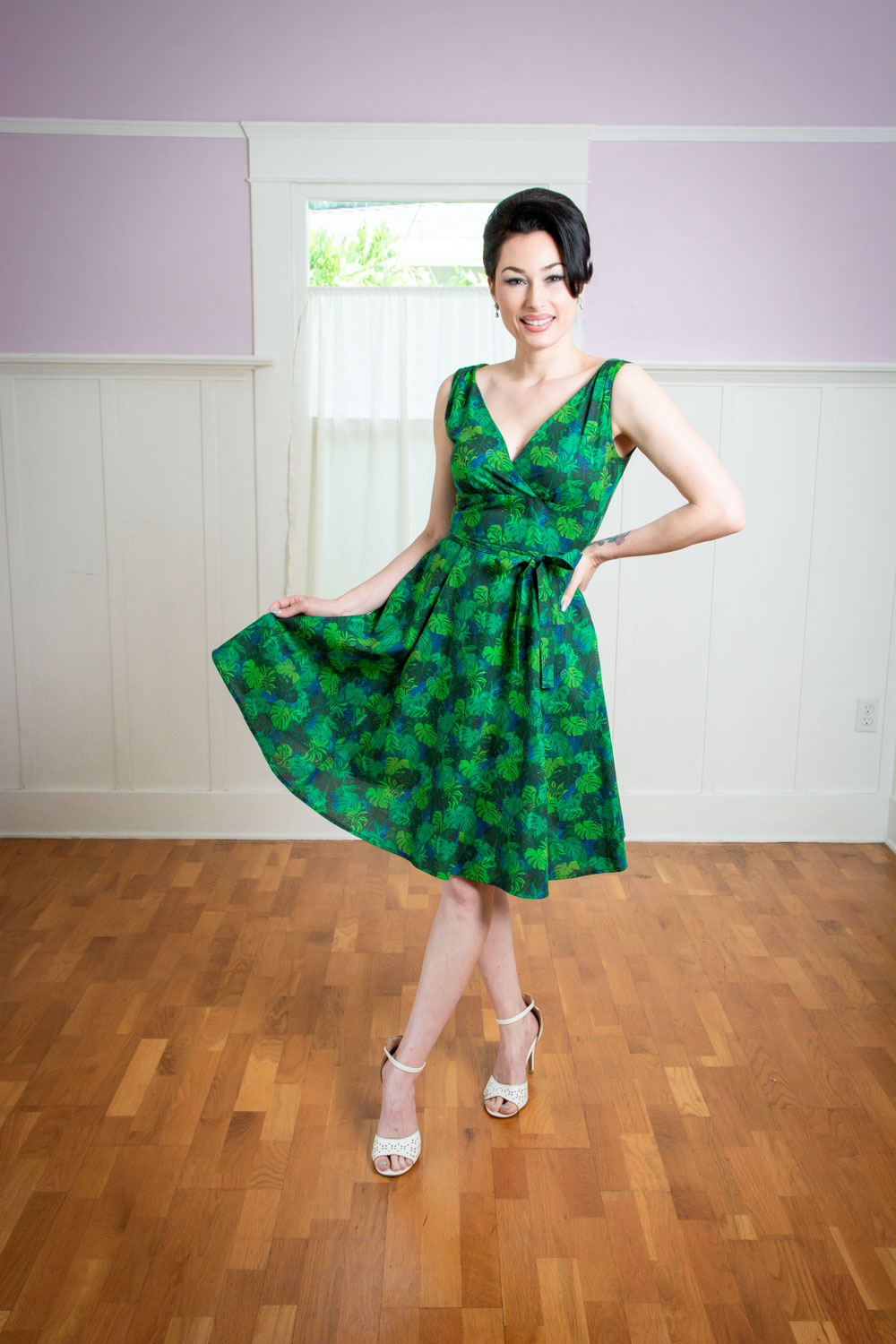 Marie Dress - Monstera Leaf