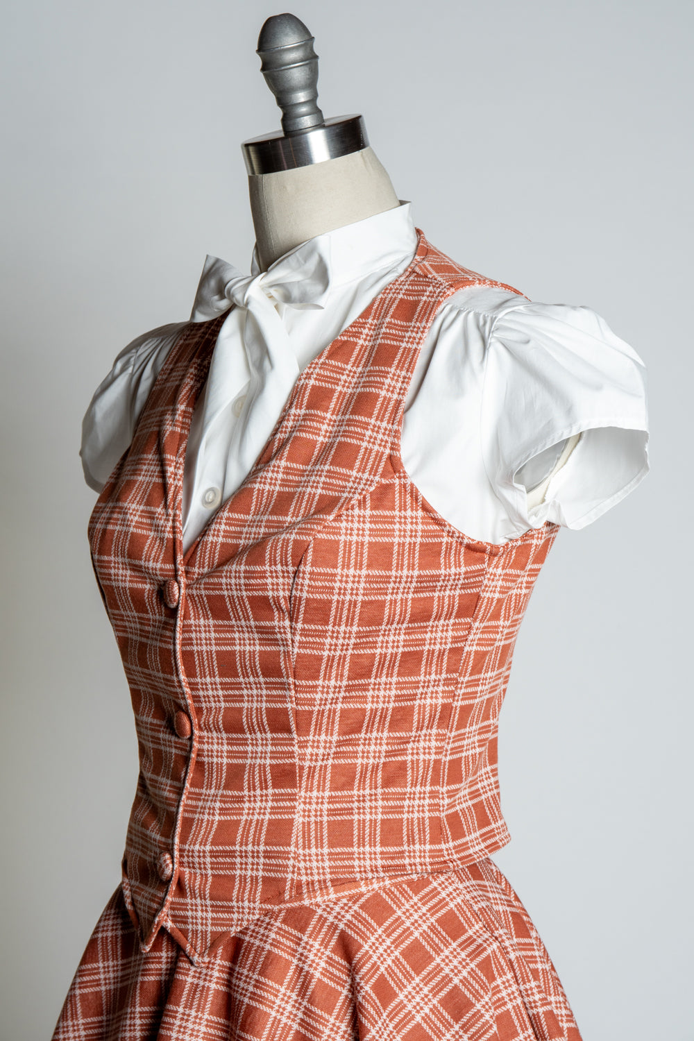 Veronica Vest- Spice Plaid