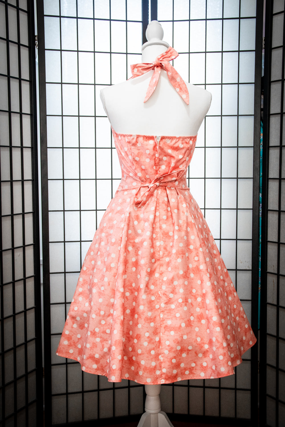 Sweetie Dress - Watercolor Dot, Coral