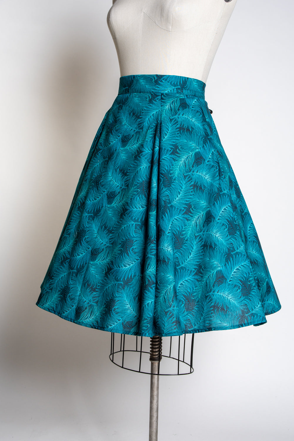 Twirl Skirt- Teal Ferns