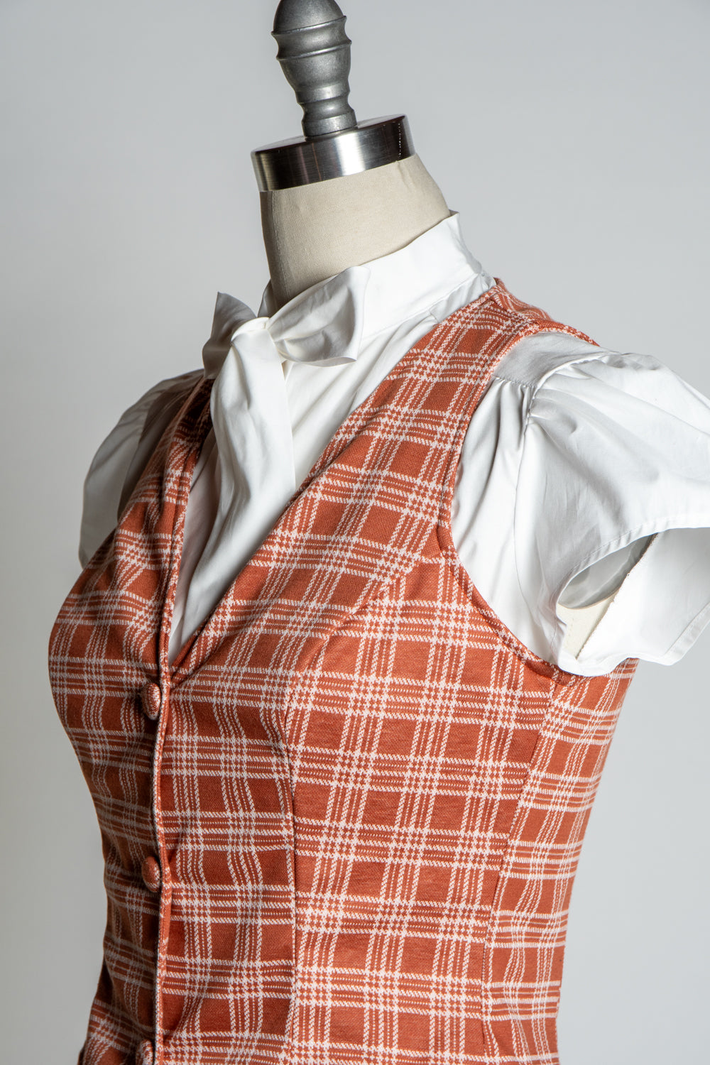 Veronica Vest- Spice Plaid