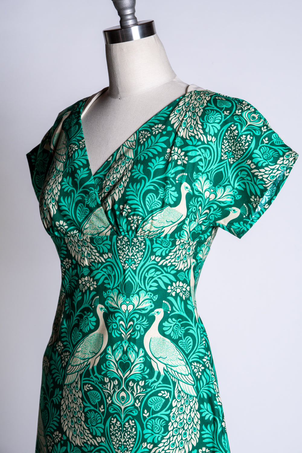 Wanda Maxi Dress - Peacock Damask, Green