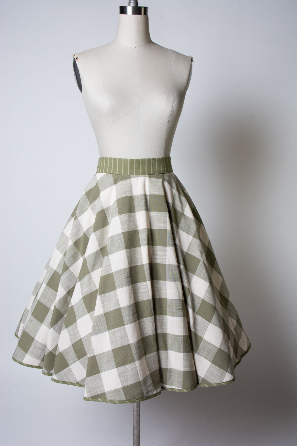 Haute Circle Skirt - Big Gingham, Sage