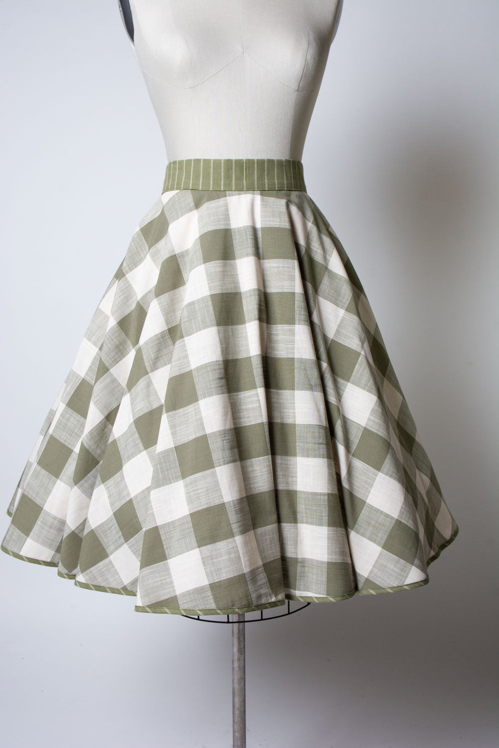 Haute Circle Skirt - Big Gingham, Sage