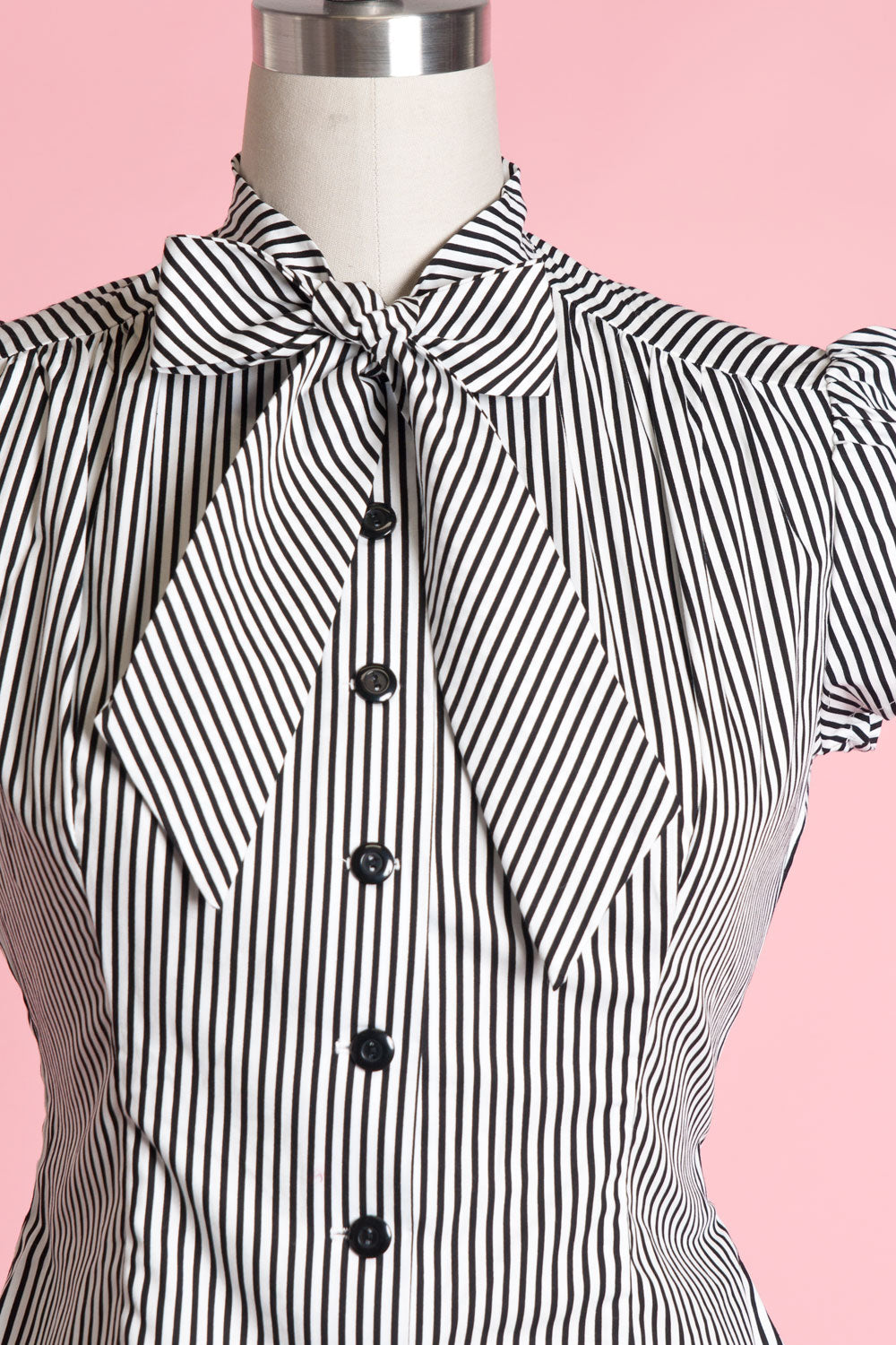 Estelle Blouse- Black & White Stripe