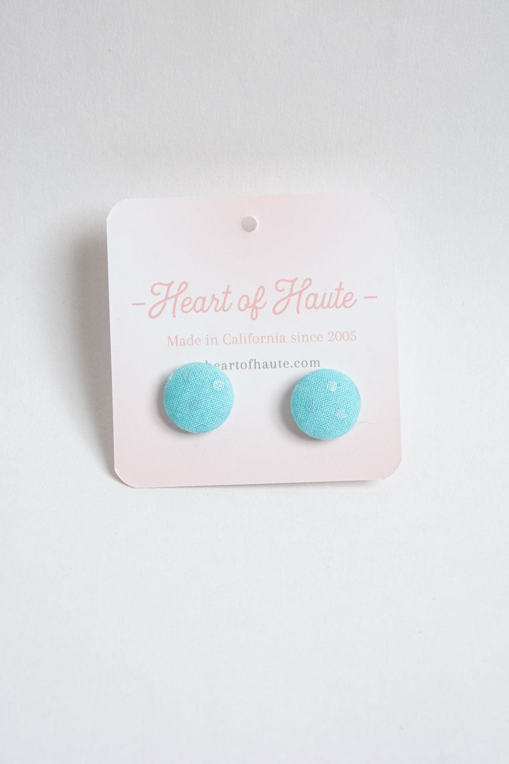 Button Earrings- Tonal Dot