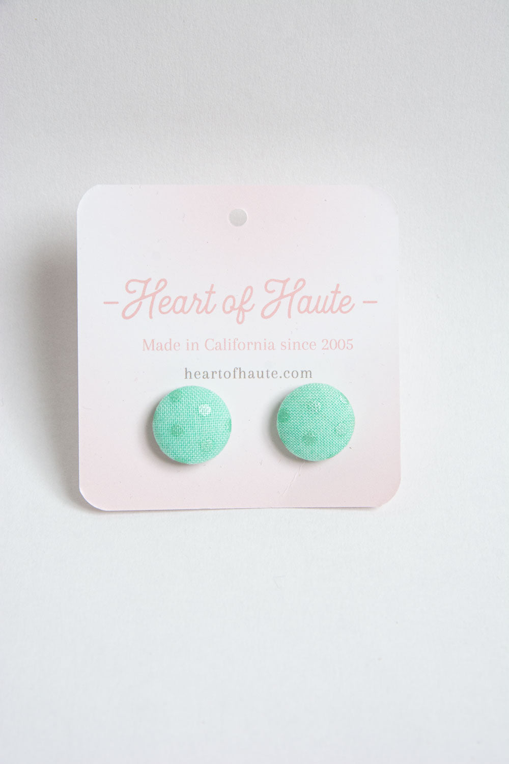 Button Earrings- Tonal Dot